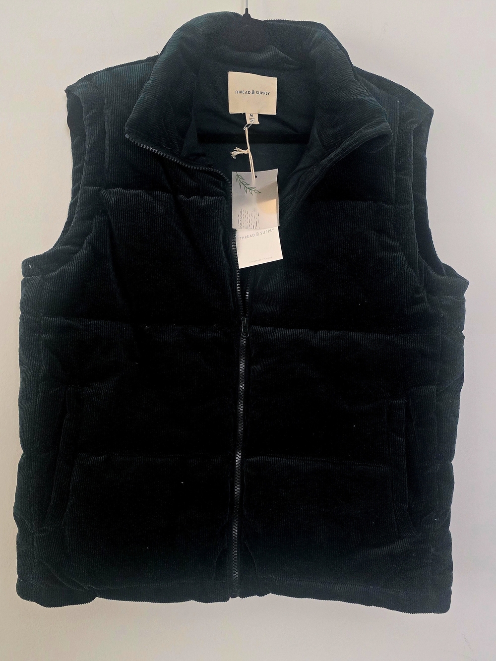 Thread & Supply Women's Evergreen Corduroy Quilted Puffer Vest